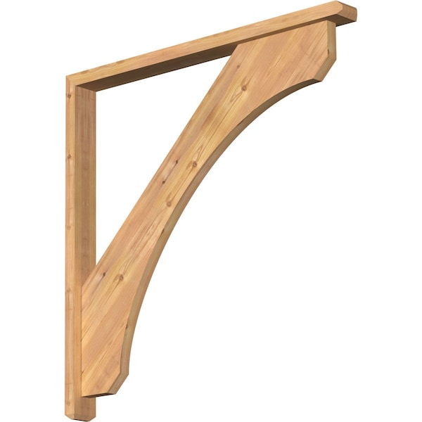 Ekena Millwork Legacy Craftsman Smooth Bracket w/ Offset Brace, Western Red Cedar, 3 1/2"W x 40"D x 40"H BKT0402X40X40LEC04SWR - main